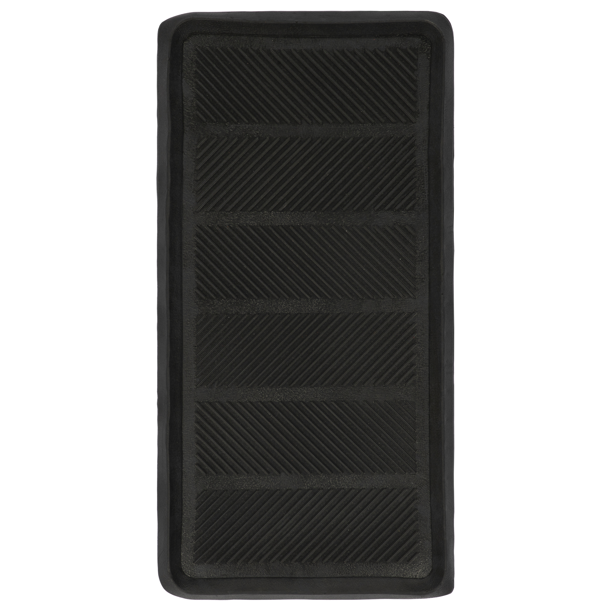 Ottomanson 黑色之字形橡胶易清洁门垫托盘，16 英寸 X 32 英寸