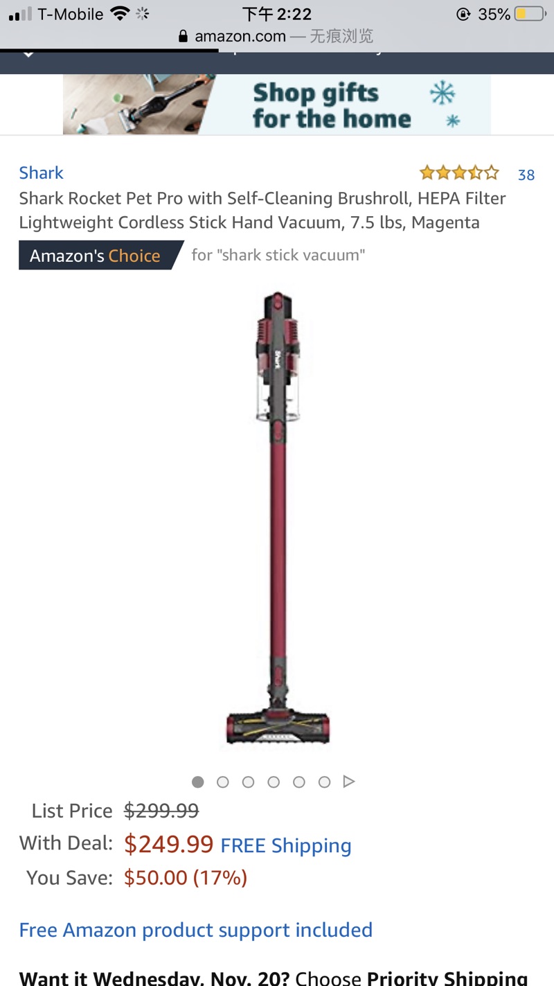 Amazon.com - Shark超轻吸尘器