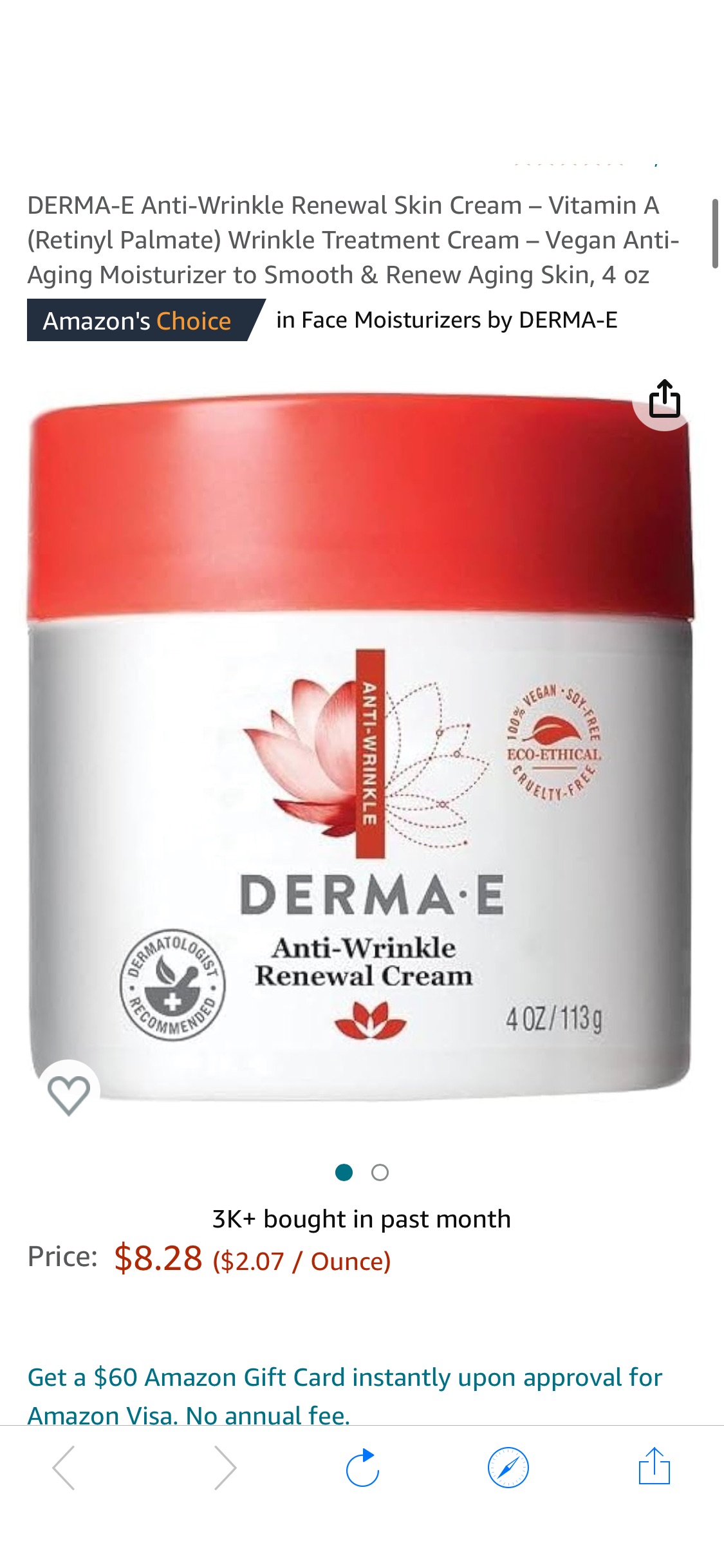 Amazon.com: DERMA-E Anti-Wrinkle Renewal Skin Cream – Vitamin A (Retinyl Palmate) Wrinkle Treatment Cream – Vegan Anti-Aging Moisturizer to Smooth & Renew Aging Skin, 4 oz : Beauty & Personal Care
