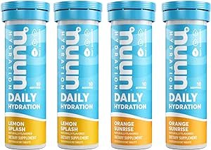 Nuun Hydration Daily, Wellness Electrolyte Tablets, Mixed Citrus, 4 Pack (40 Servings)