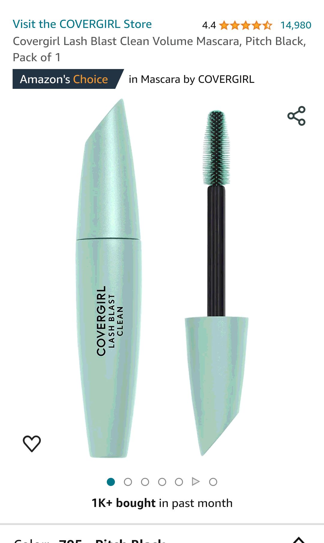Amazon.com : Covergirl Lash Blast Clean Volume Mascara, Pitch Black, Pack of 1 : Beauty & Personal Care