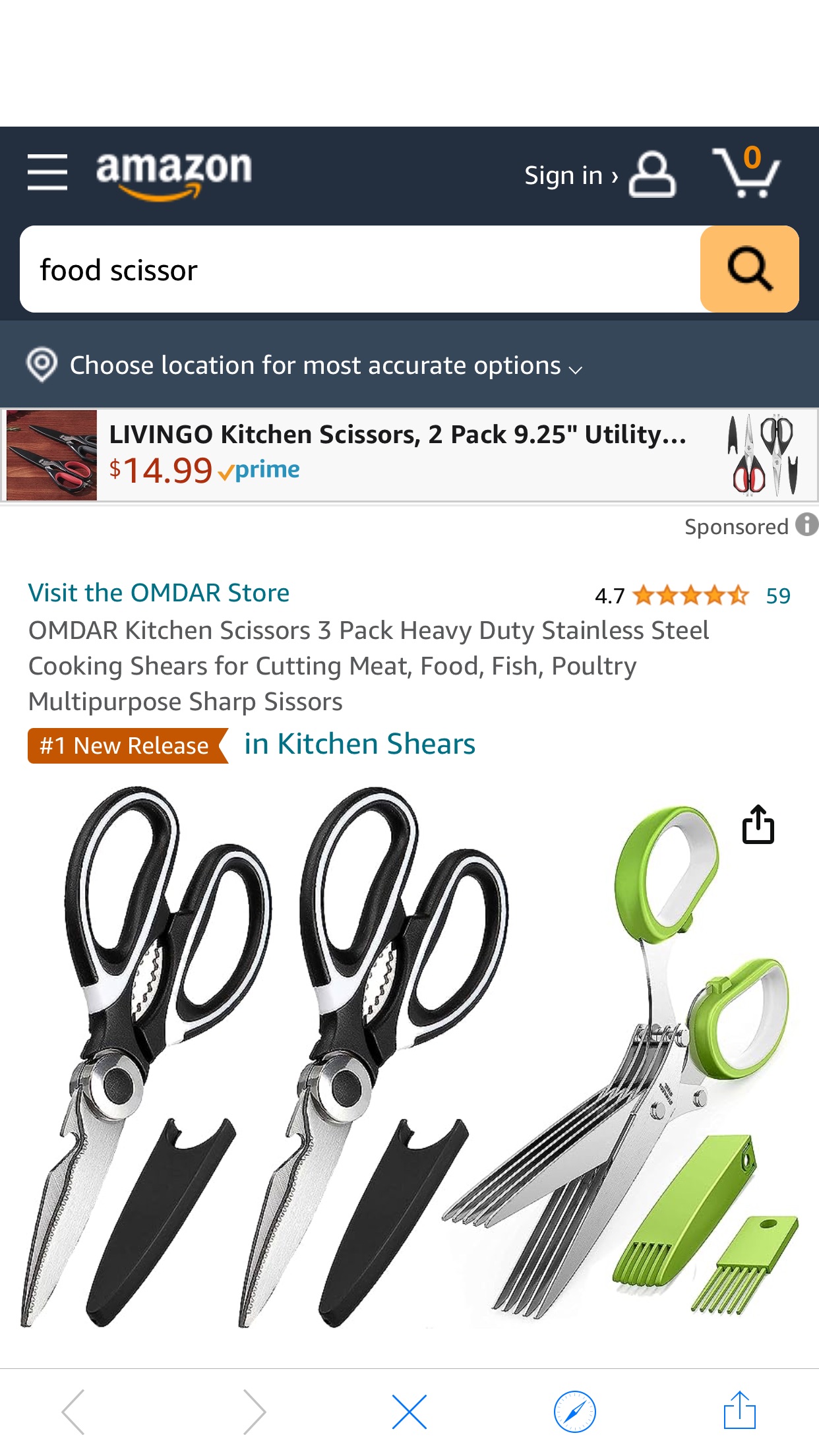 Amazon.com: OMDAR Kitchen Scissors 3 Pack Heavy Duty Stainless Steel Cooking Shears for Cutting Meat, Food, Fish, Poultry Multipurpose Sharp Sissors : Home & Kitchen
