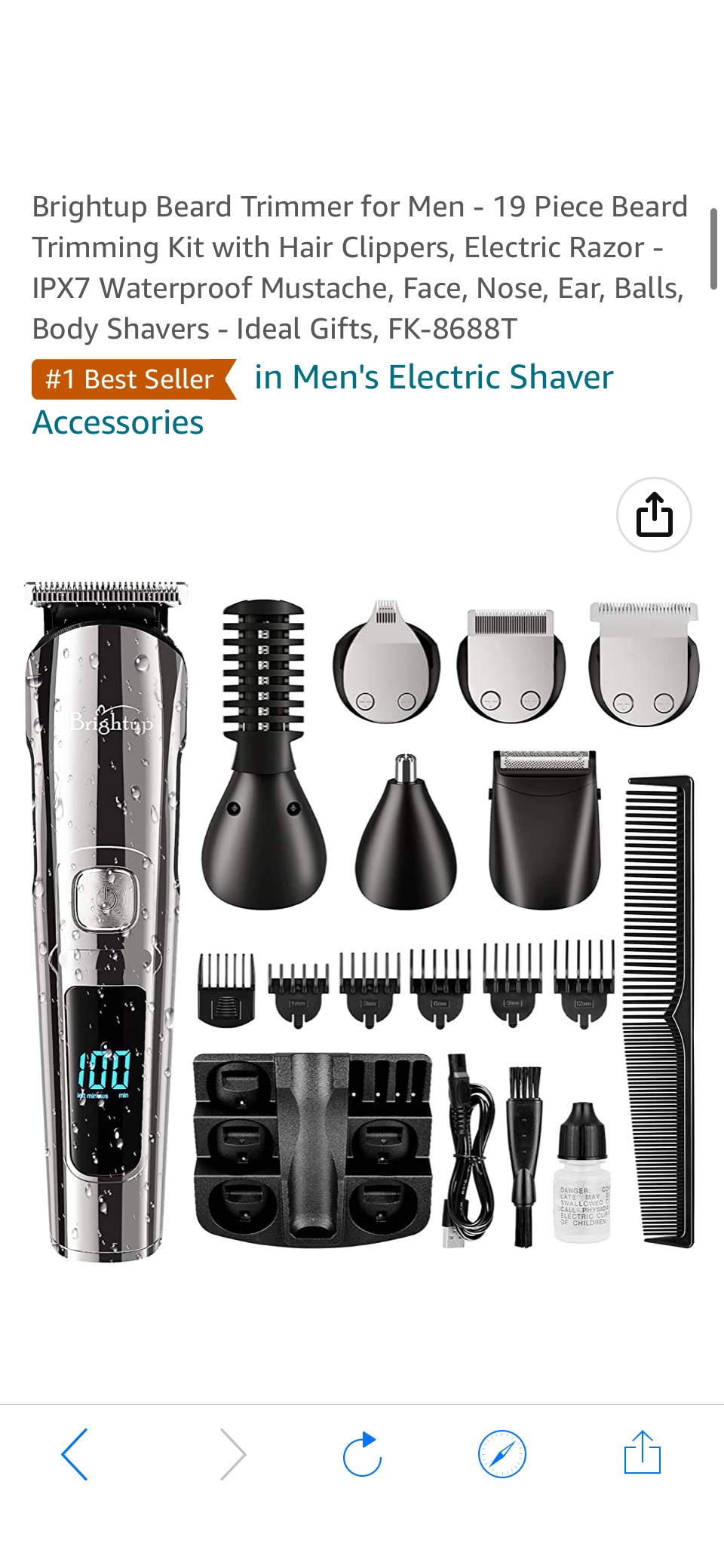 Amazon.com: Brightup Beard Trimmers Hair Clippers Body Hair Trimmers Storage Case Gifts for Men : Beauty & Personal Care原价58.99