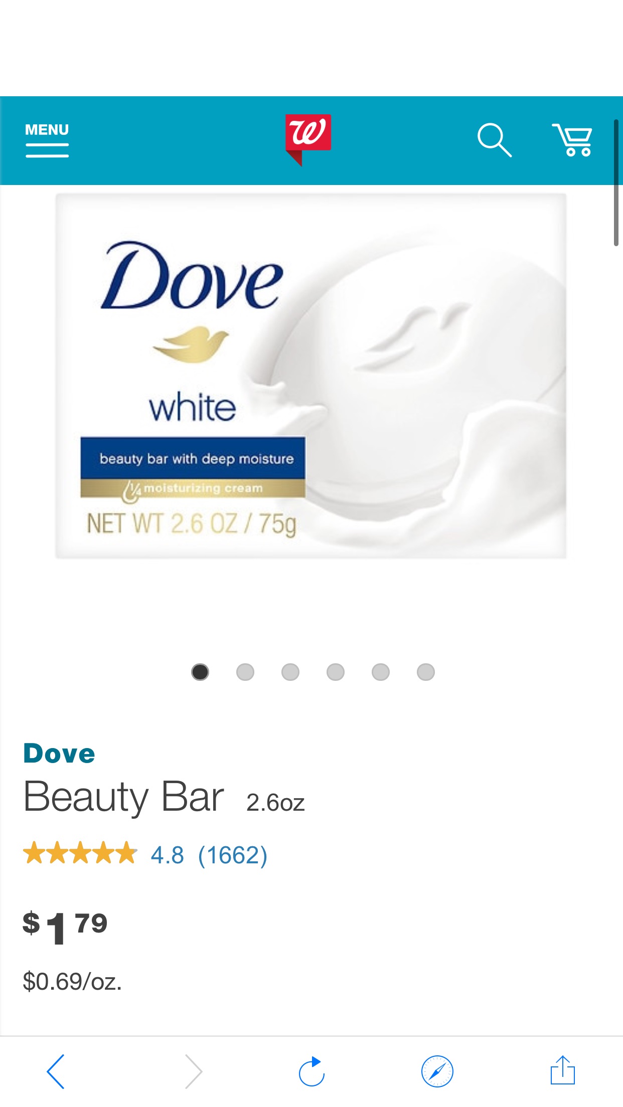 多芬Dove Beauty Bar White | Walgreens