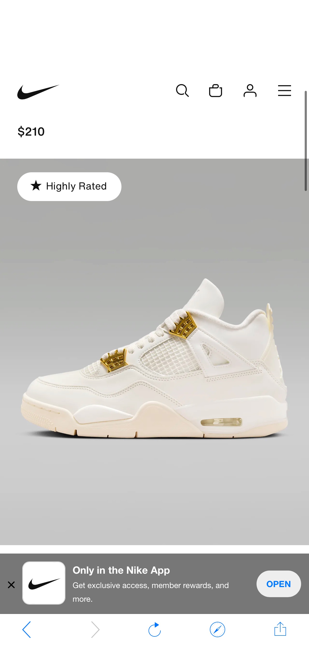 Air Jordan 4 Retro "White & Gold" Women's Shoes. Nike.com Back in Stock 
Air Jordan 4 Retro "White & Gold"