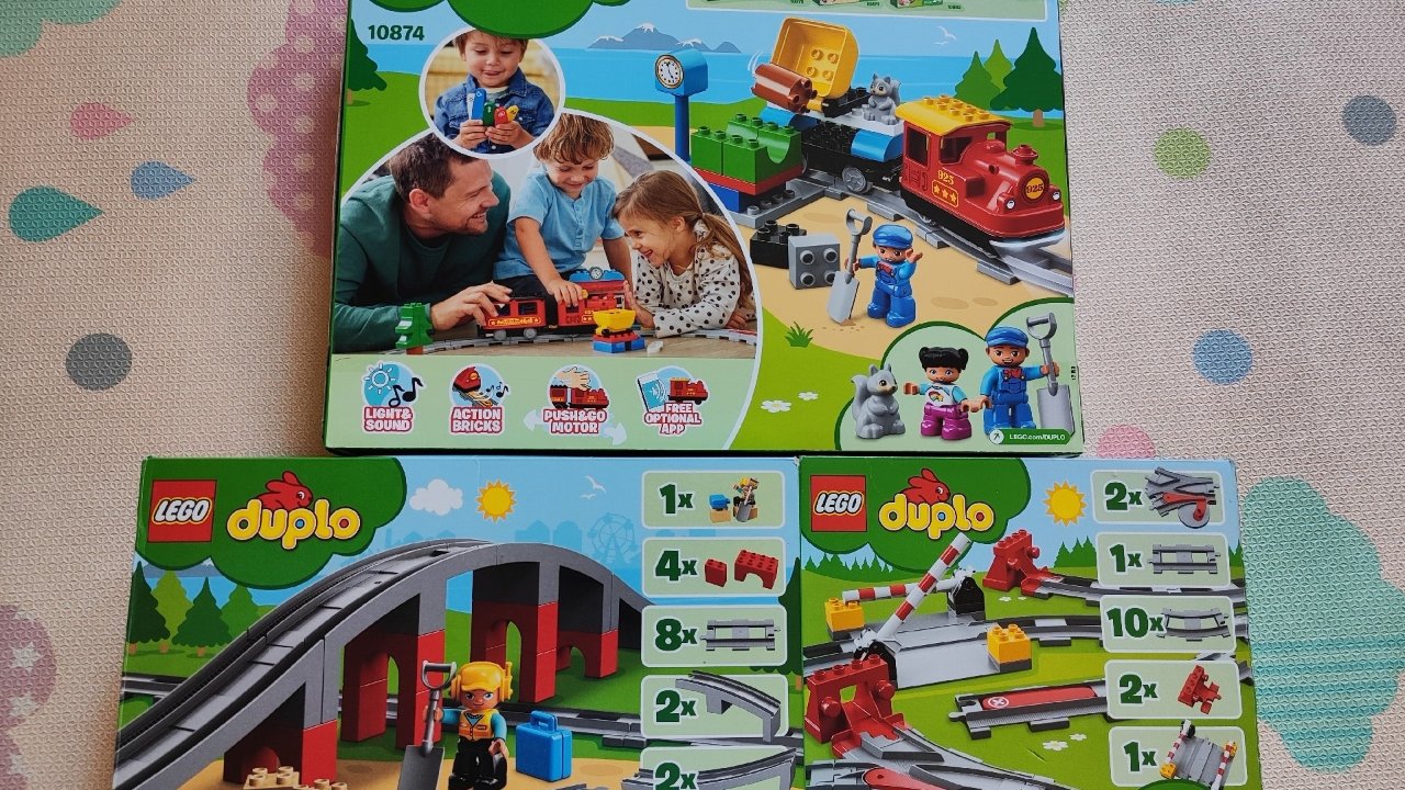 终于买齐了lego duplo小火车套装
