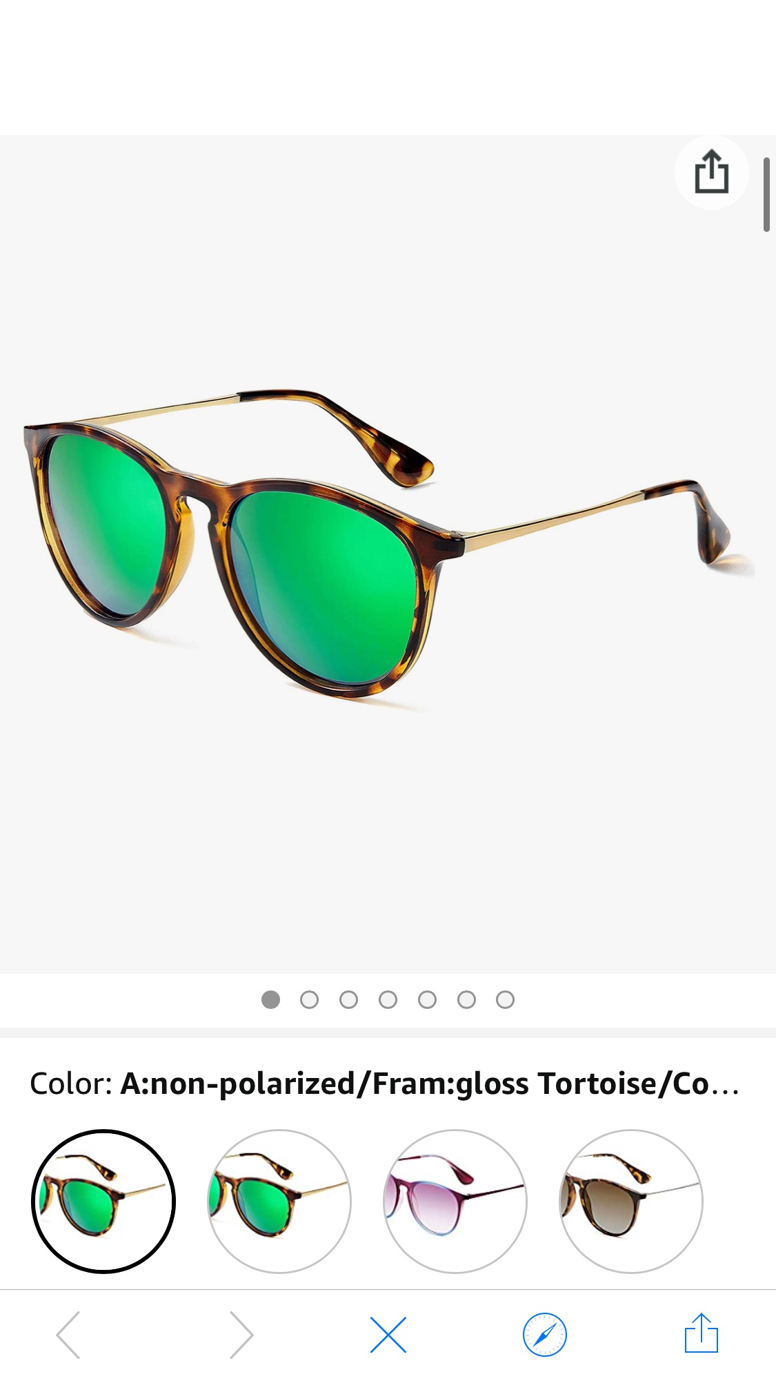 Amazon.com: Polarized Sunglasses for Women uv Protection Vintage Round Classic Retro Fashion Mirrored Sun Glasses : 太阳眼镜
