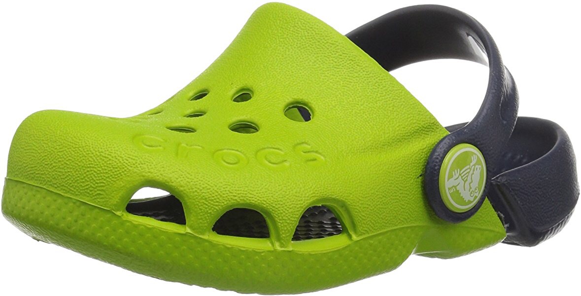Crocs Unisex Electro Clog, Volt Green/Navy, 11 M US Little Kid 男孩洞洞鞋