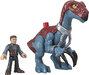 Amazon.com: Jurassic World Fisher-Price Imaginext Dominion Therizinosaurus Dinosaur &amp; Owen Grady 3-Piece Figure Set for Preschool Kids Ages 3+ Years : Toys &amp; Games