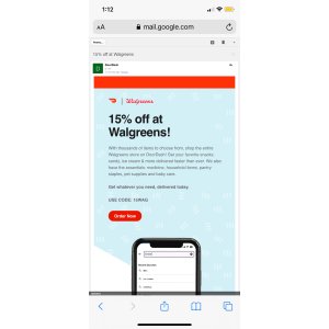 DoorDash Food Delivery & Takeout - From Restaurants Near You Walgreens 85折 折扣码:15wag