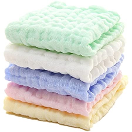 Amazon.com : Baby Muslin Burp-Cloths 4 Pack 6 Layers HOPAI Natural Organic Cotton Baby Wipes are Absorbent and Soft for Sensitive Skin : Baby毛巾