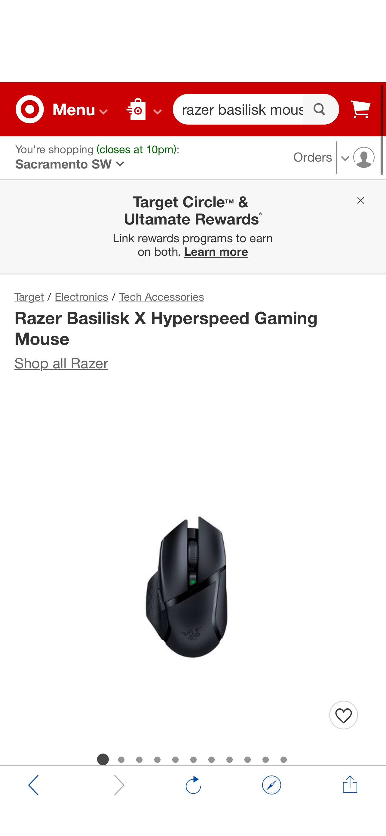 Razer Basilisk X Hyperspeed Gaming Mouse : Target鼠标
