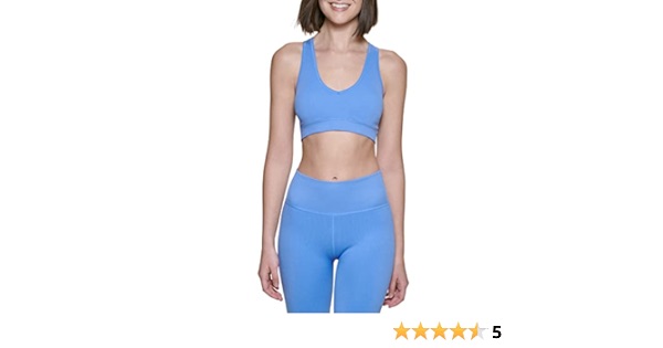 Calvin Klein Performance Women's Thin Ribbed V-Neck Sports Bra with Removable Cups xs码