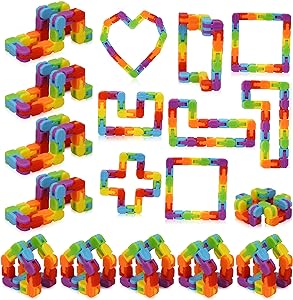 Amazon.com: Ganowo 12 Pack Wacky Tracks - Rainbow Color Snap Click Fidget Toys for Kids Adults ADHD Finger Sensory Autism Stress Relief Keeps Fingers Busy and Minds Focused : Toys &amp; Games