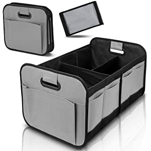 Amazon.com: Trunk Organizer with Foldable Compartments and Reinforced Handles 可折叠车尾箱收纳袋