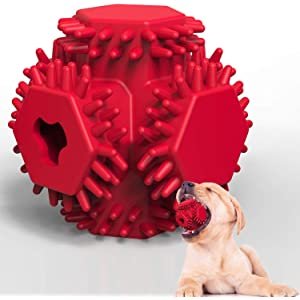 $6.99 Small Dog Chew Toys, HAOPINSH Treat Dispenser Toy for Small Breed Dogs and Puppies, Rubber Interactive Dog Toys Dog Treat Dispensing Toy for Teeth Cleaning Training Chewing and Playing 狗狗咀嚼玩具