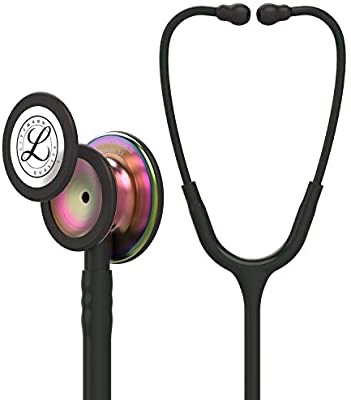 3M Littmann Classic III Monitoring Stethoscope, Rainbow-3M Littmann Classic III监护听诊器，彩虹饰面的护胸，黑色阀杆和耳机，黑管，27英寸