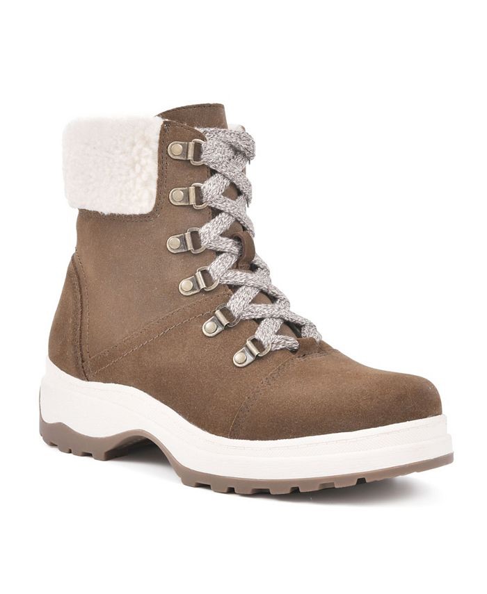 White Mountain冬季防水皮质女靴 Bravo Lace-Up Booties & Reviews - Boots - Shoes - Macy's