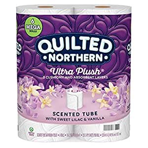 Ultra Plush Tissue, 6 Mega Rolls Sweet Lilac & Vanilla Scented Tube – Toilet Paper