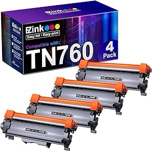Amazon.com: E-Z Ink (TM 兼容 TN760 墨盒，适用于 Brother TN-760 TN730 TN-730，可与 HL-L2350DW HL-L2395DW HL-L2390DW HL-L2370DW MFC-L2750DW MFC-L2710DW DCP-L2550DW 一起使用（黑色，4 件装）