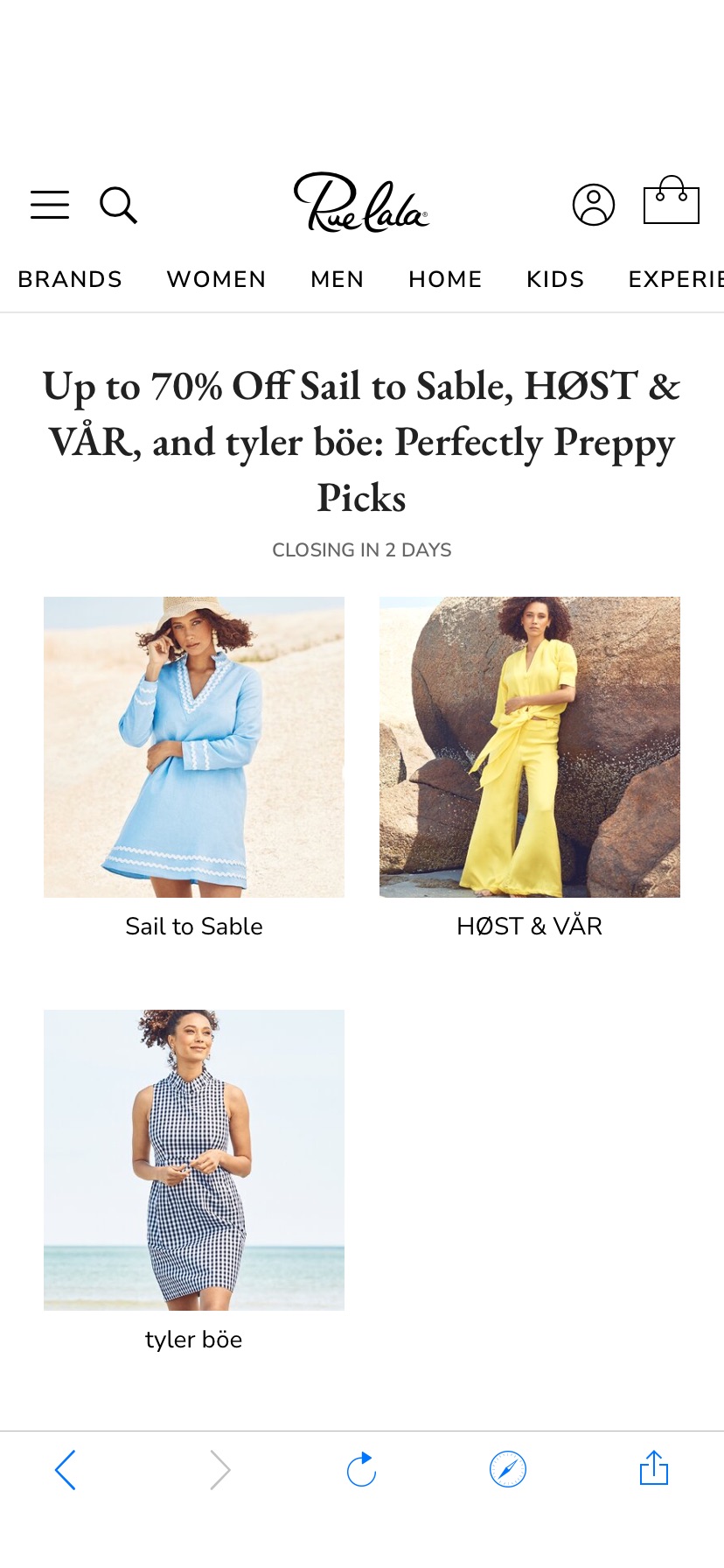 Rue La La — Up to 70% Off Sail to Sable, HØST & VÅR, and tyler böe: Perfectly Preppy Picks低至三折