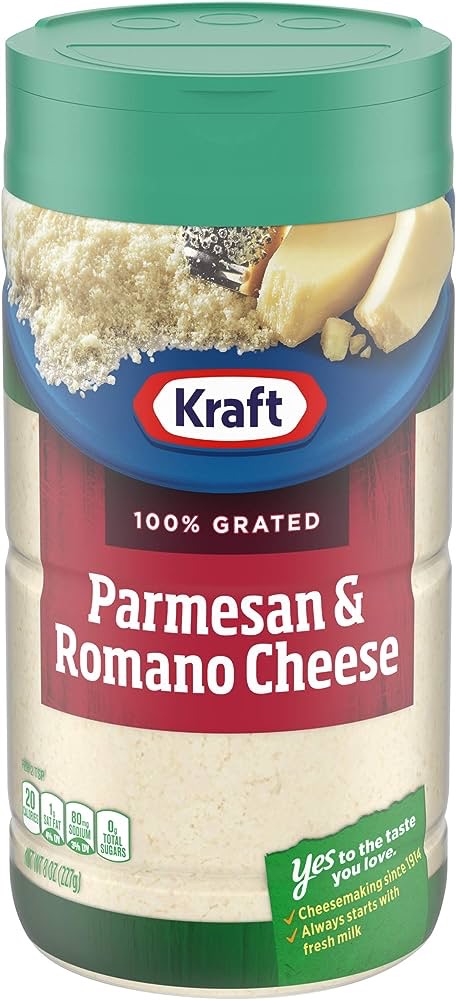Amazon.com: Kraft Parmesan & Romano Grated Cheese (8 oz Shaker) : Grocery & Gourmet Food