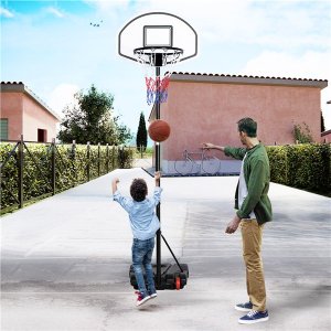 SmileMart Portable 6.4-8.2 Ft. Height Adjustable Basketball Hoop System for Kids/Youth Indoor/Outdoor