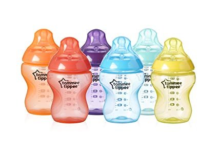 Tommee Tippee Closer to Nature Fiesta Fun Time Baby Feeding Bottles - 9 ounces, multi-colored, 6 pack