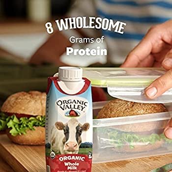Organic Valley Whole Shelf Stable Milk, Resealable Cap, 8 Oz, Pack of 12