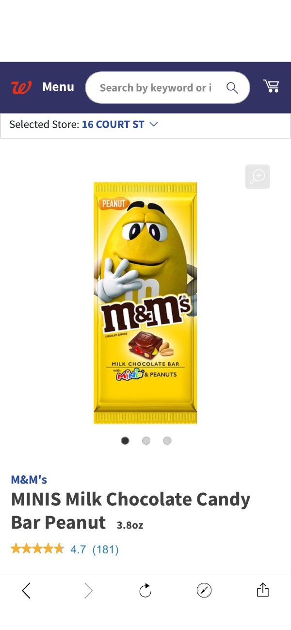 M&M's MINIS Milk Chocolate Candy Bar Peanut | Walgreens
