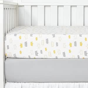 TILLYOU 2 Pack Fitted Crib Sheet Set - 100% Natural Cotton