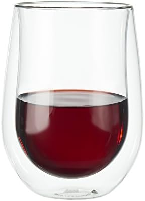 Amazon.com | ZWILLING J.A. Henckels Double-Wall Red Wine Glass Set, 12 fl. oz: Wine Glasses