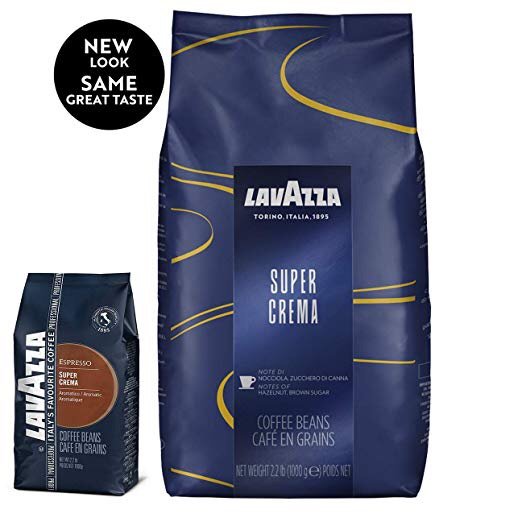 Lavazza Super Crema Whole Bean Coffee Blend, Medium Espresso Roast, 2.2-Pound Bag
