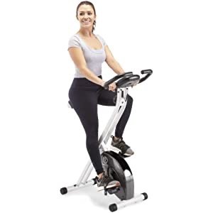 Marcy Foldable Upright Exercise Bike with Adjustable Resistance for Cardio Workout & Strength Training - Multiple Color Available