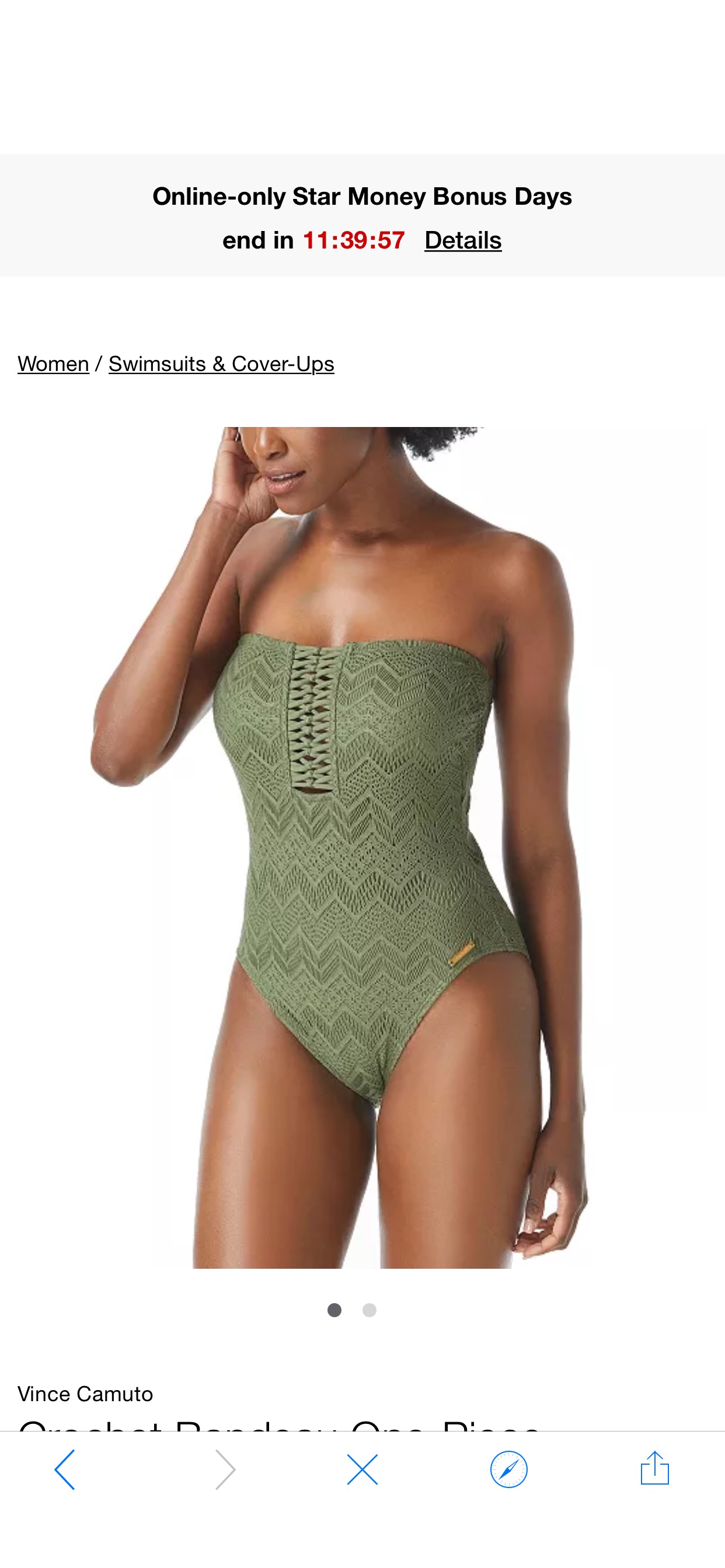 Vince Camuto Crochet Bandeau One-Piece Swimsuit & Reviews - Swimsuits & Cover-Ups - Women - Macy's
泳装