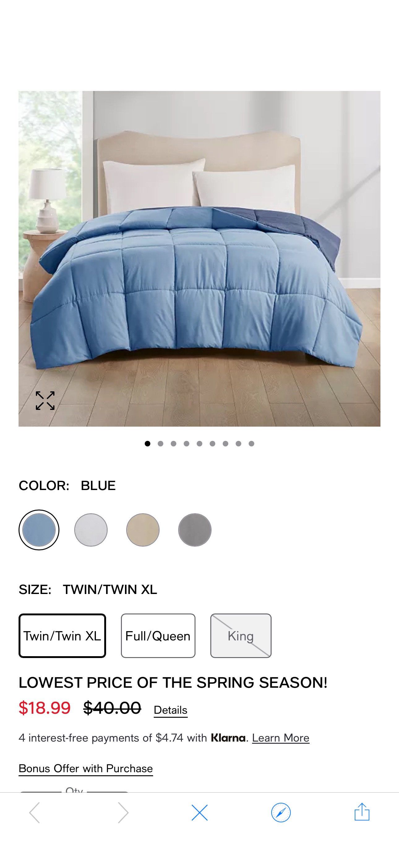 Home Design Lightweight Reversible Down Alternative Microfiber Comforter, Twin/XL Created for Macy's - Macy's