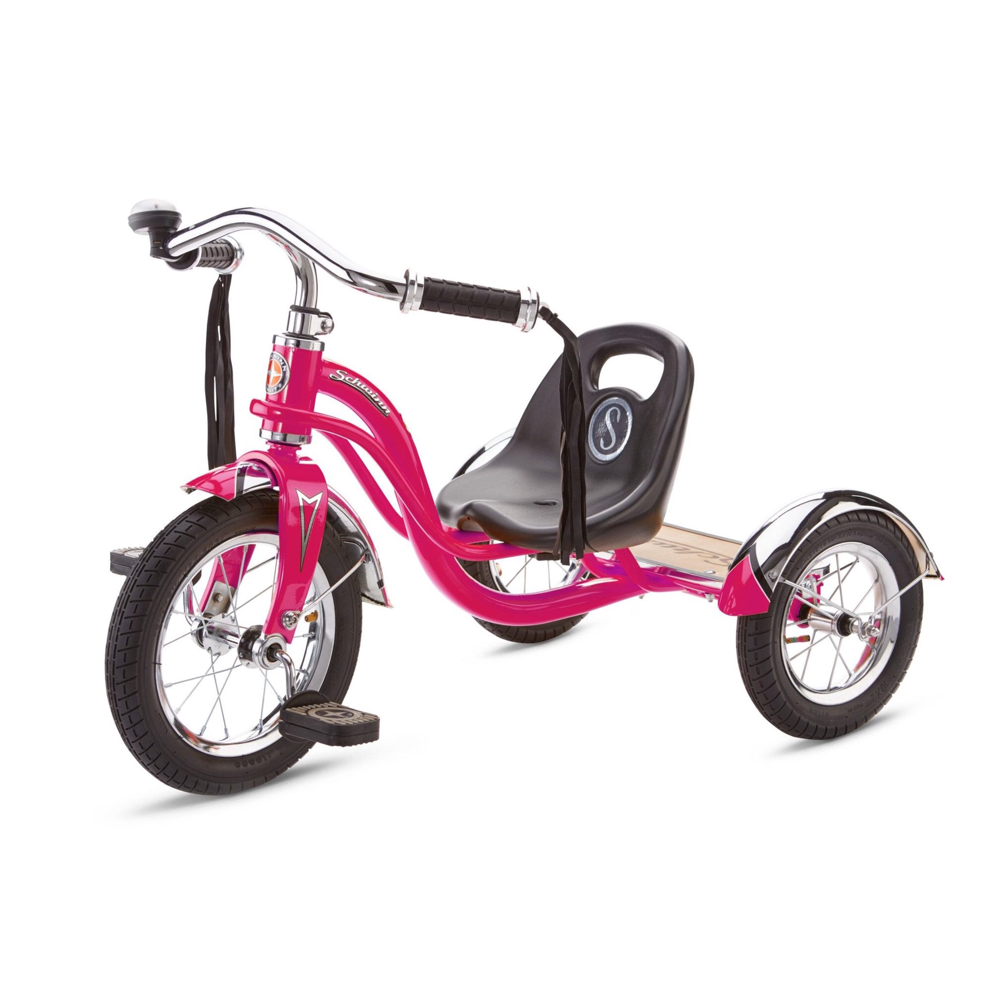 Schwinn Roadster Retro-Style Tricycle, 12-inch front wheel, ages 2 - 4, hot pink - Walmart.com - Walmart.com 儿童小三轮车