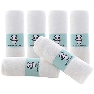 Ending Soon: HIPHOP PANDA Bamboo Baby Washcloths 2 Layer Ultra Soft Absorbent Bamboo Towel