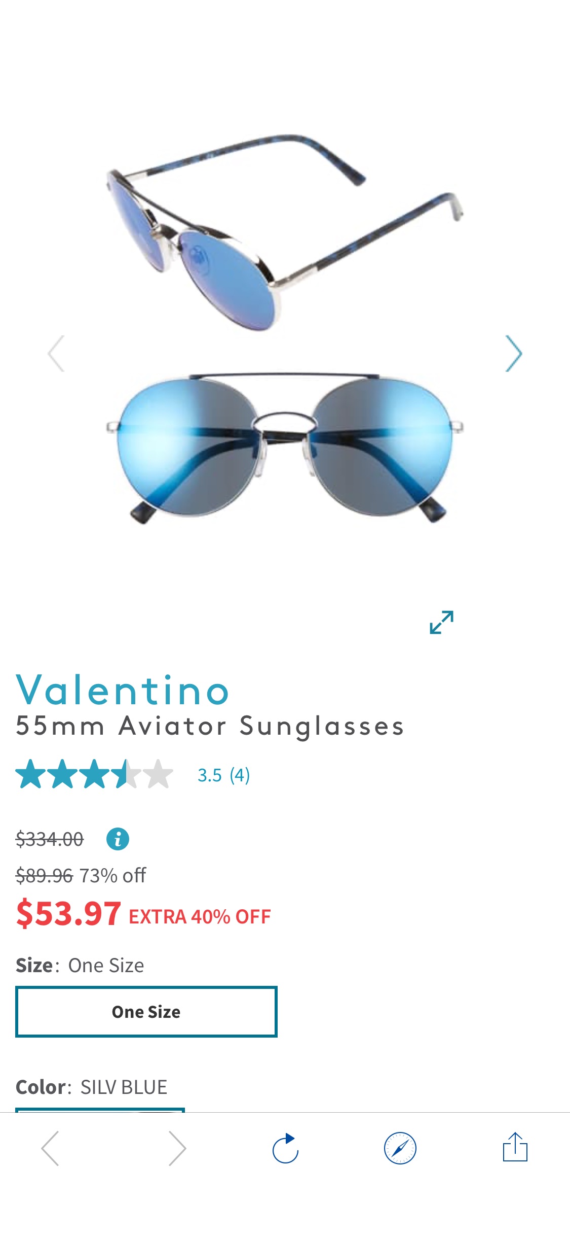 Valentino | 55mm Aviator Sunglasses | Nordstrom Rack太阳镜