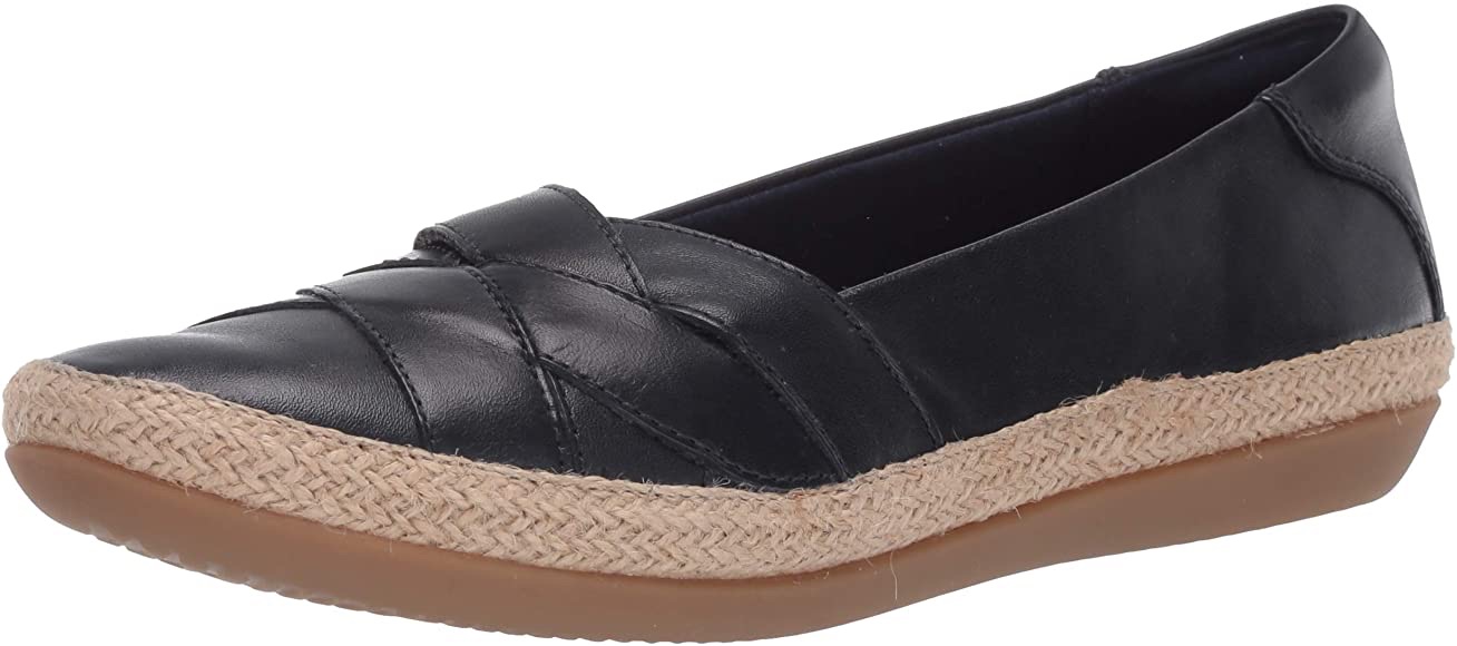 Amazon.com | Clarks Women's Danelly Shine Loafer, Navy Leather, 7 M US | Loafers & Slip-Ons 其乐女士休闲皮鞋
