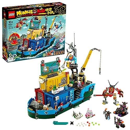 乐高悟空小侠LEGO Monkie Kid: Monkie Kid’s Team Secret HQ 80013 Building Kit (1,959 Pieces)