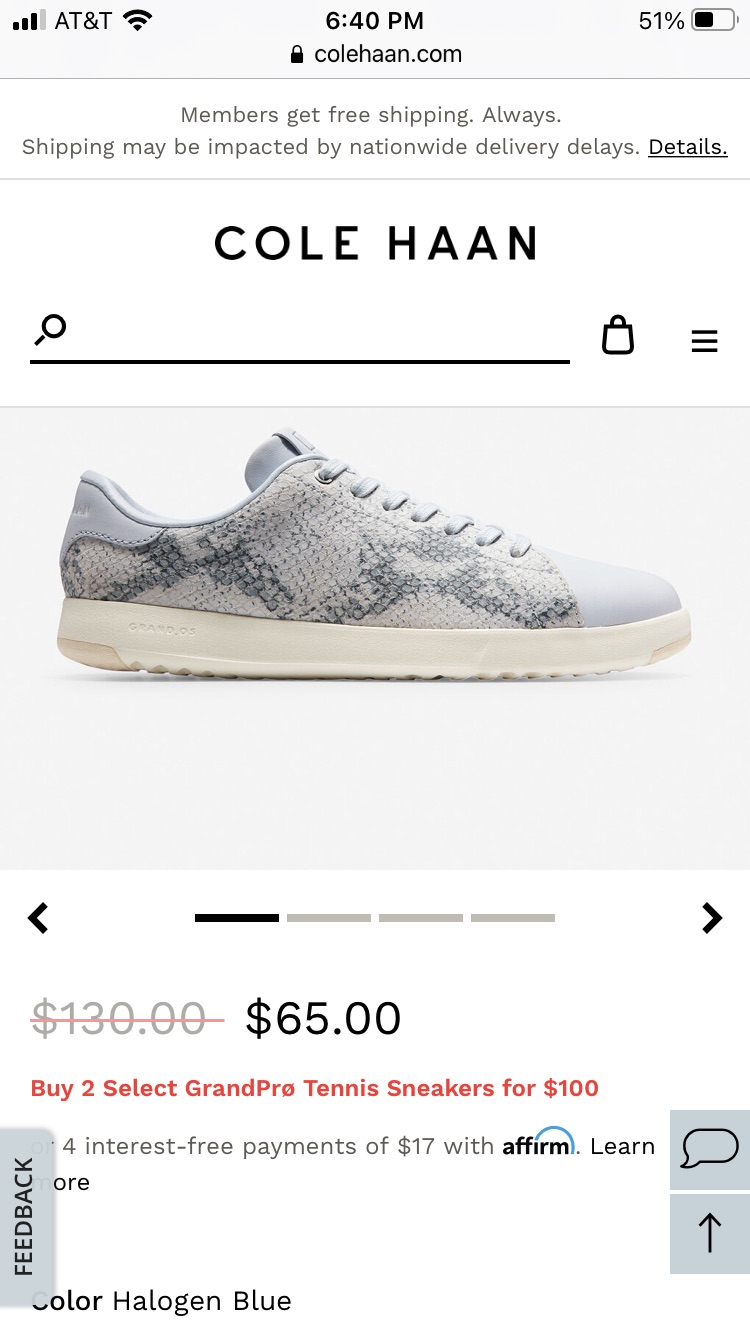 Cole Haan 网球鞋