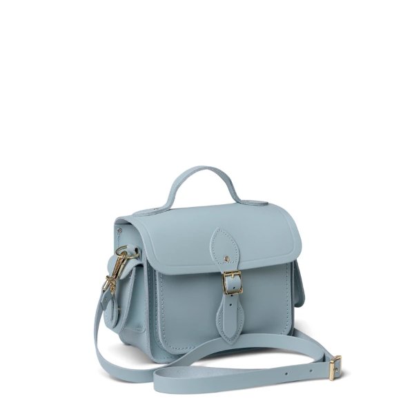 Blue Traveller Bag with Side Pockets in Leather – The Cambridge Satchel Company US Store