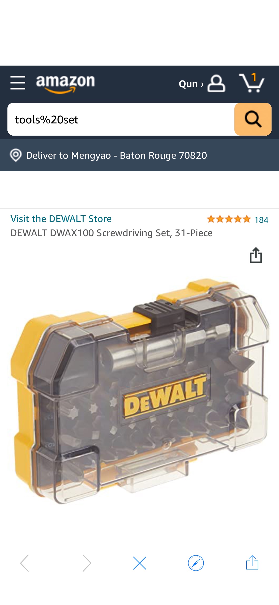 DEWALT DWAX100 Screwdriving Set, 31-Piece - - Amazon.com 工具