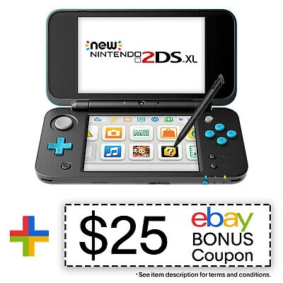 New Nintendo 2DS XL (Black + Turquoise) - REFURBISHED + $25 eBay Bonus 45496682170 | eBay。 游戏机