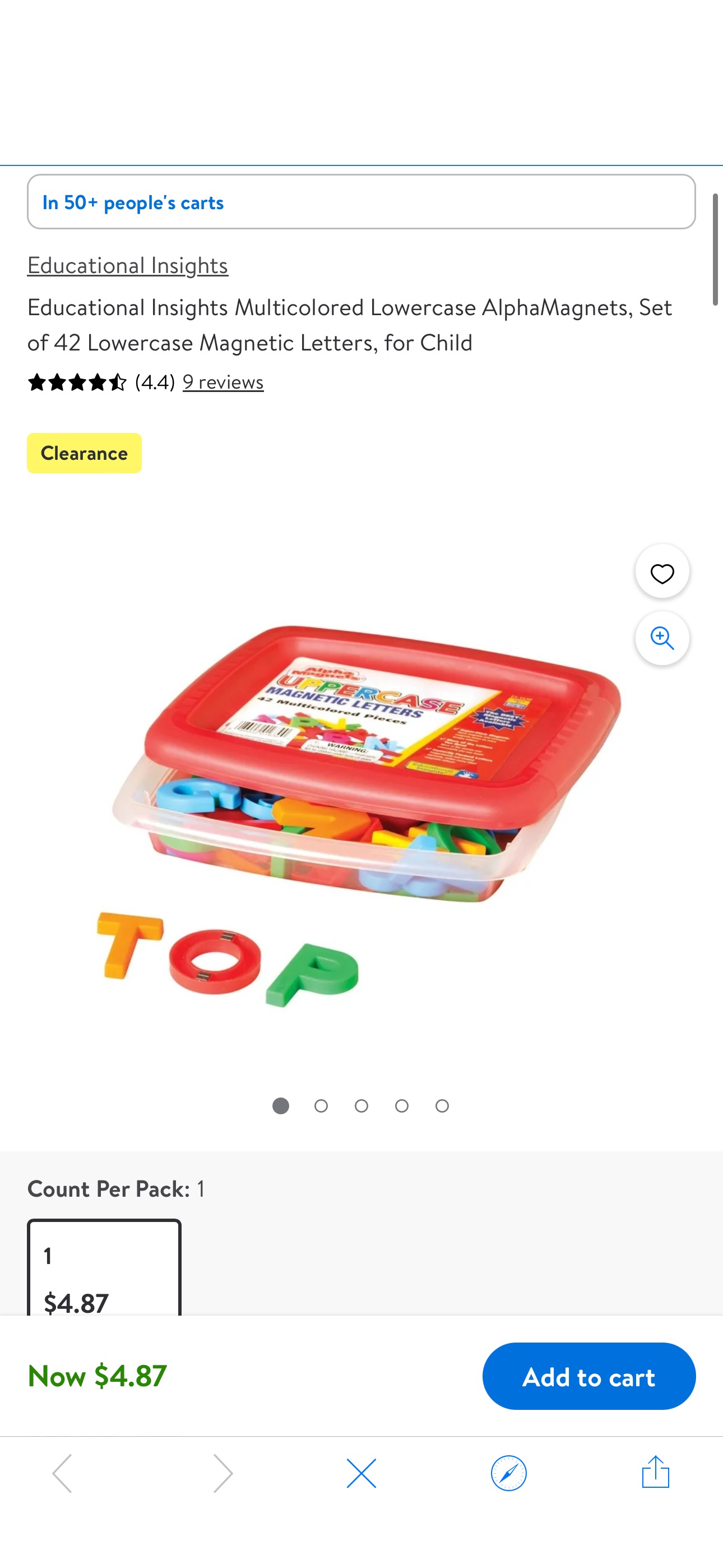 Educational Insights Multicolored Lowercase AlphaMagnets, Set of 42 Lowercase Magnetic Letters, for Child - Walmart.com