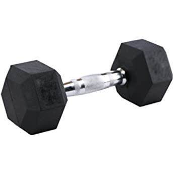 Amazon.com : Amazon Basics 35lb哑铃…Rubber Encased Exercise and Fitness Hex Dumbbell Hand Weight for Strength Training, 35-Pound : Sports & Outdoors