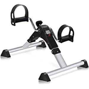 GOREDI Under Desk Bike Pedal Exerciser, Upper & Lower Peddler Exerciser for Seniors with LCD Display, Fitness Folding Exerciser Peddler for Arm & Leg Workout