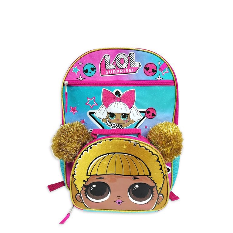 L.O.L Surprise! Backpack with 5-Piece Lunch Set - Walmart.com LOL 5个背包套装