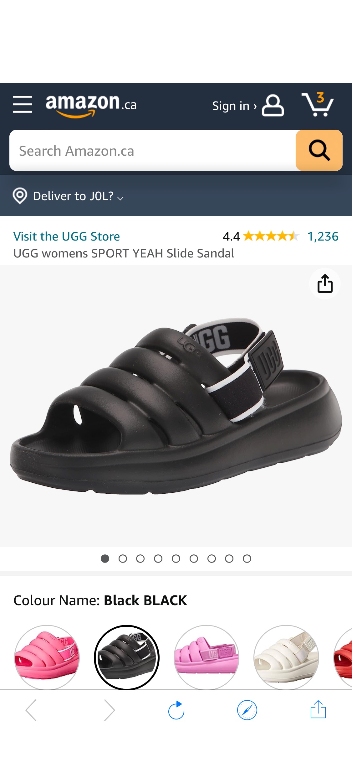 UGG WOMENS SPORT YEAH SANDAL, BLACK, 7 : Amazon.ca: Clothing, Shoes & Accessories